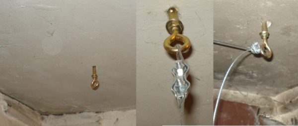 Nous installons l'ancre avec des boucles, fixons le câble
