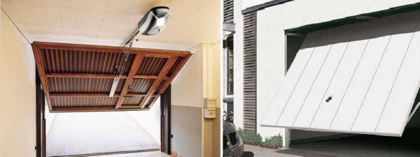 Portails automatiques à levage et à rotation - espace au plafond requis