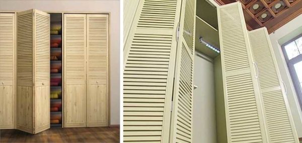 Lors de l'utilisation de stores dans les portes d'armoires, la poussière pénètre librement à l'intérieur