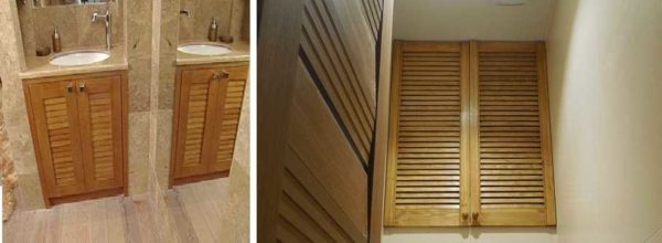 Dans les salles de bains, toilettes, armoires de cuisine, peuvent être utilisées comme portes d'armoires