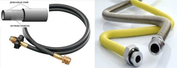 Les tuyaux pour connecter les bouteilles à la cuisinière à gaz ressemblent à ceci