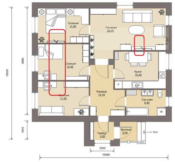 Si vous avez besoin d'une cuisine et d'un salon séparés. Emplacement pratique avec un petit couloir