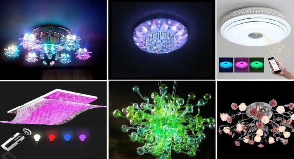 Certains lustres à LED avec télécommande peuvent également changer de couleur.
