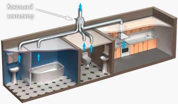 C'est ainsi que vous pouvez organiser la ventilation par extraction dans une maison ou un appartement. Tenez simplement compte du fait que tout le volume d'air requis doit être extrait