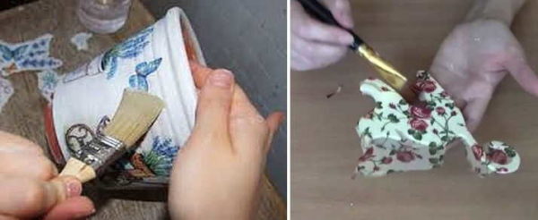 Vous pouvez travailler avec un pinceau ou des doigts