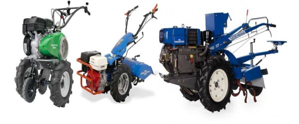 Motoblocks - légers, moyens, lourds - pour des zones de différentes tailles