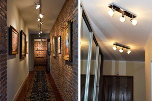 Les spots sont des luminaires en saillie ou encastrés avec des abat-jour pivotants. Pratique, car vous pouvez changer la direction du flux lumineux
