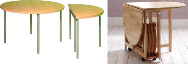Table à manger ronde convertible pour cuisine