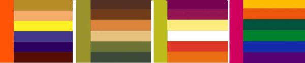 Les tableaux de combinaisons de couleurs harmonieuses à l'intérieur peuvent être présentés comme suit