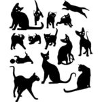 Pochoirs pour murs à peindre: les chats sont un gagnant-gagnant