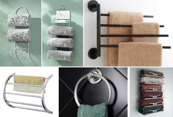 Il existe deux types de porte-serviettes dans la salle de bain: pour les baignoires et pour les mains