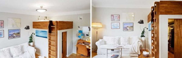 Voici une façon si inhabituelle de diviser le salon et la chambre.