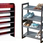 Étagères à chaussures en aggloméré et métal de hauteur moyenne