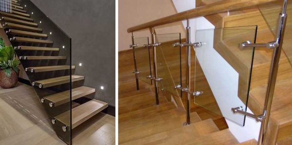 Il existe deux types de garde-corps d'escalier en verre: cadre de base (verre uniquement) et lorsque le verre est rempli uniquement