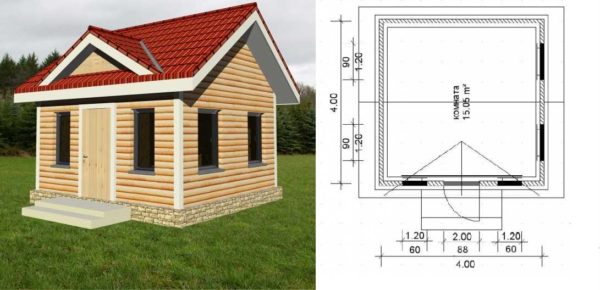 Petite maison de campagne en bois 4 * 4 - un projet très simple