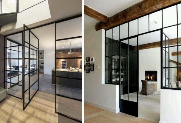 Impôt noir mince - ce style convient à la direction scandinave, bon dans un loft, intérieurs modernes et modernes