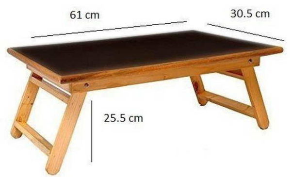 Table de lit simple pour servir le petit déjeuner au lit avec des dimensions