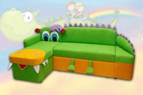 Le canapé d'angle pour la chambre d'enfant peut être sous la forme d'un personnage de dessin animé
