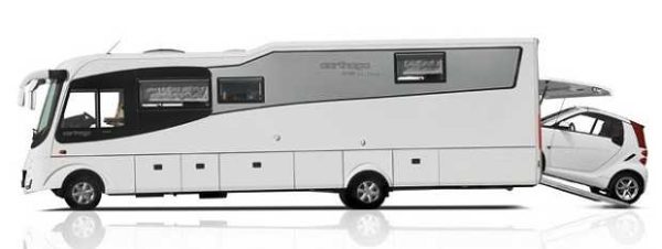 Il y a un mobil-home qui peut transporter votre voiture))
