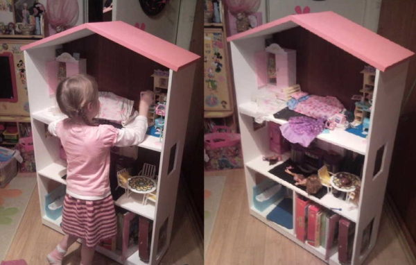 La maison de poupée doit être légèrement plus grande que votre enfant
