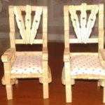 Chaises de maison de poupée avec accoudoirs
