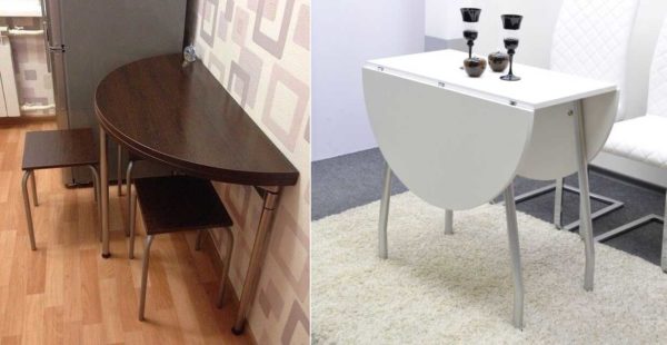 Des tables à manger rondes pliantes pour une petite cuisine existent