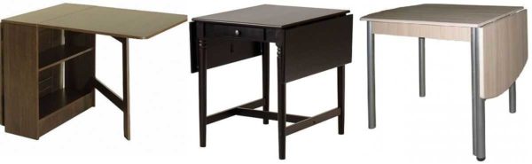 Table-livre pliable pour petite cuisine en plusieurs versions