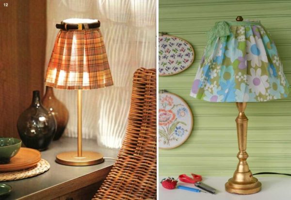 Mettez une lampe de table dans une jupe)))