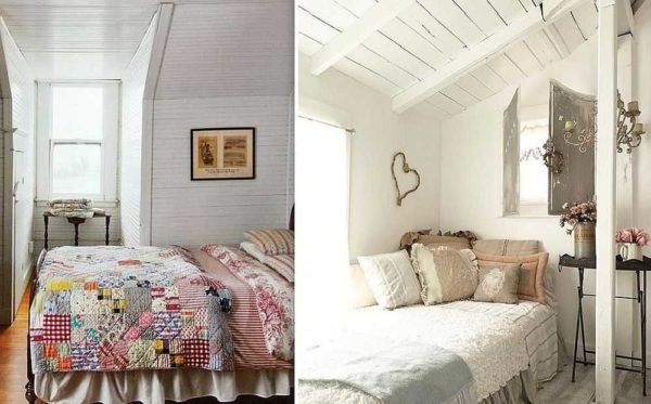 La chambre de style provençal va bien avec le panneau peint