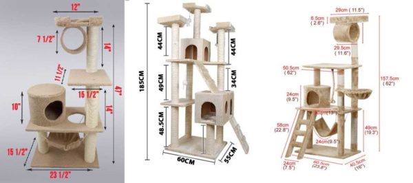 Photo de maisons pour chats avec dimensions