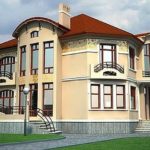 Projet de maison de deux étages en brique jaune, style Art Nouveau