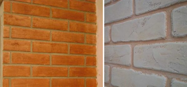 Imitation de briques pour la décoration intérieure des locaux à partir de mortier, de plâtre (ordinaire et décoratif)