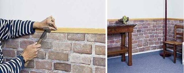 Imitation brique pour la décoration intérieure: le résultat d'efforts artistiques