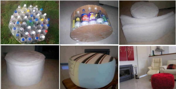 Fabriquer un pouf avec des bouteilles en plastique