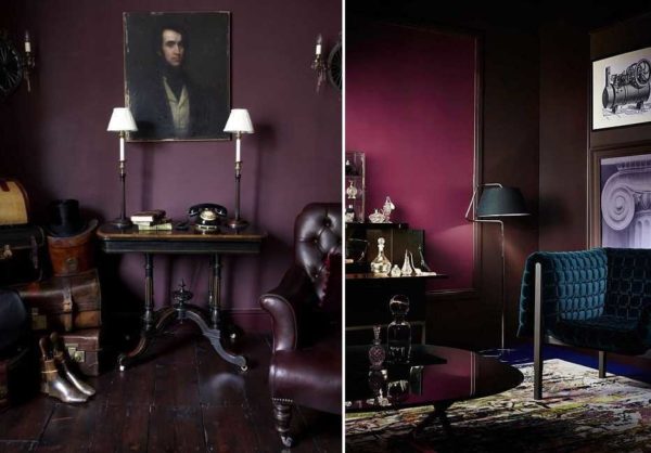 Couleur violette à l'intérieur: élégant, solide, mais ... Il faut faire de gros efforts pour vouloir rester dans une telle pièce