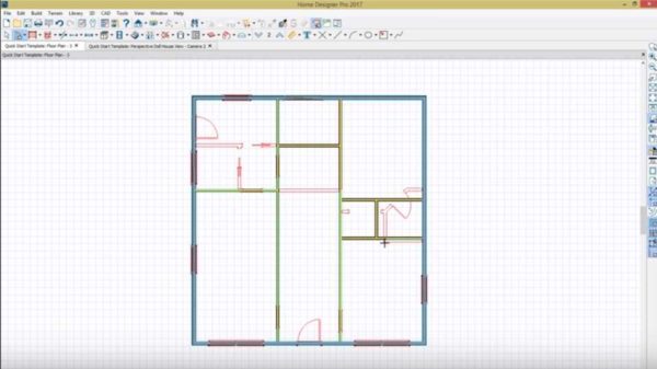 Vous pouvez obtenir le résultat de la planification sous la forme d'un plan. Différents types de murs et de cloisons sont indiqués dans différentes couleurs