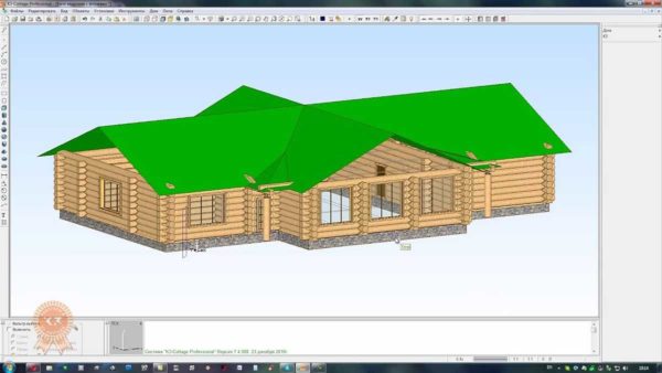 Même une maison assez grande en rondins peut être facilement calculée par le programme de conception de maisons en bois.