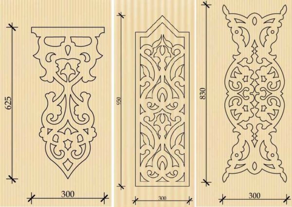 Serviettes ou motifs latéraux