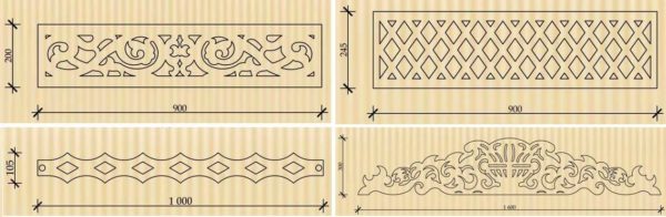 Éléments décoratifs pour planches verticales ou horizontales