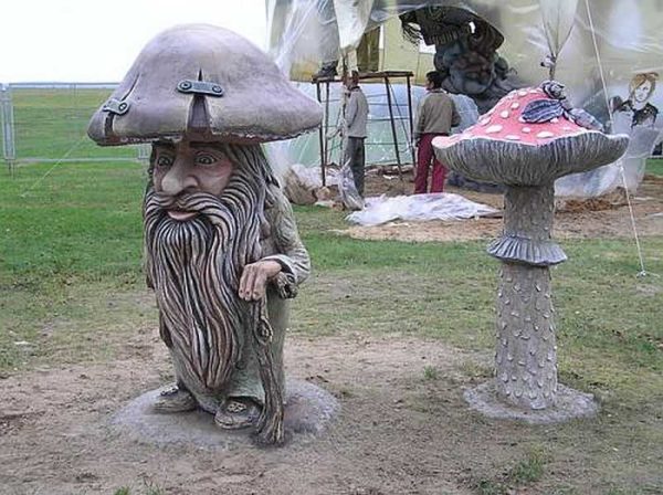 Très souvent, les champignons sont en béton, mais ils ne sont pas toujours les mêmes ...