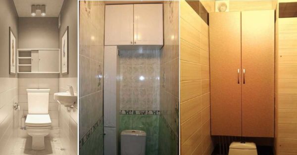 Armoire murale au-dessus des toilettes: les hauteurs et les façades sont différentes ...