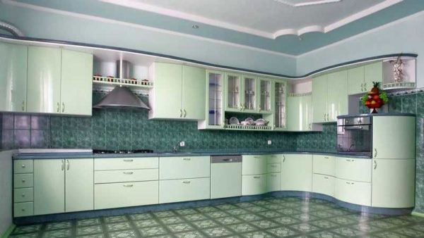 Cuisine dans les tons verts: vous ne pouvez pas appeler une version monochrome ennuyeuse