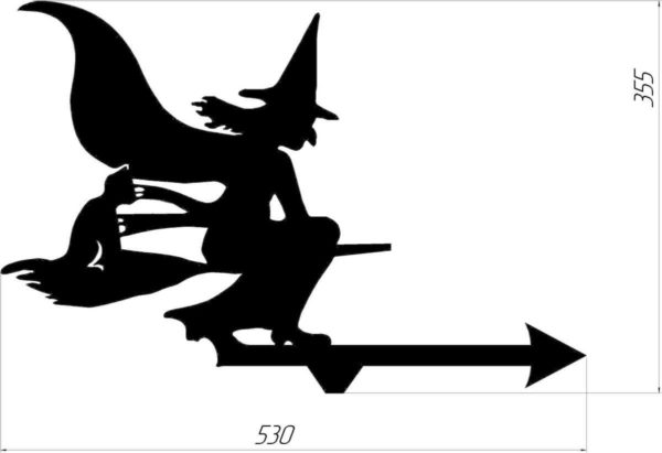 Sorcière avec un chat (tailles disponibles)