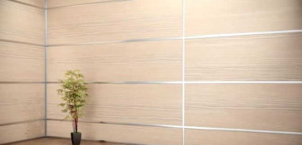 La décoration murale avec des panneaux de particules stratifiés peut avoir un look moderne