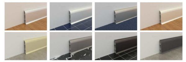 Couleurs des plinthes en aluminium