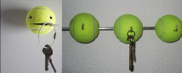 Les balles de tennis fonctionnent également très bien comme porte-clés