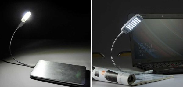 Vous pouvez connecter une petite lampe LED à l'ordinateur portable
