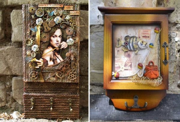 Le porte-clés mural est décoré de tout ce que vous aimez. Si vous aimez les pierres, vous pouvez aussi les coller. Il y aurait un désir