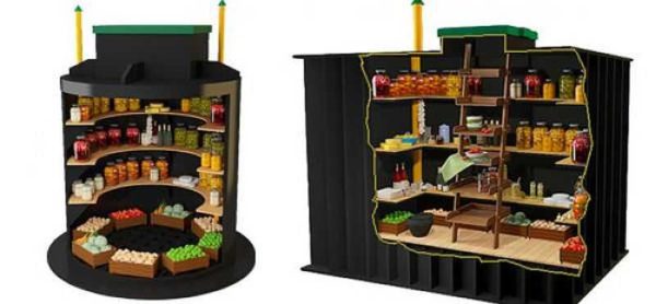 La cave en plastique peut être cylindrique ou cubique