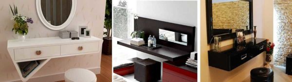 Tables de maquillage suspendues